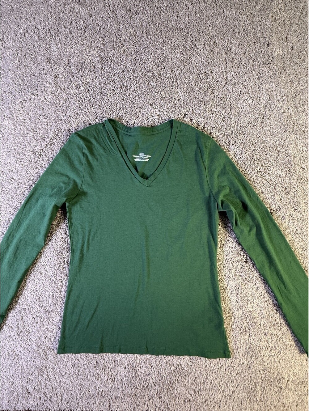 Fanatics Women’s Long Sleeve 100% Cotton V Neck Shirt Green Size S